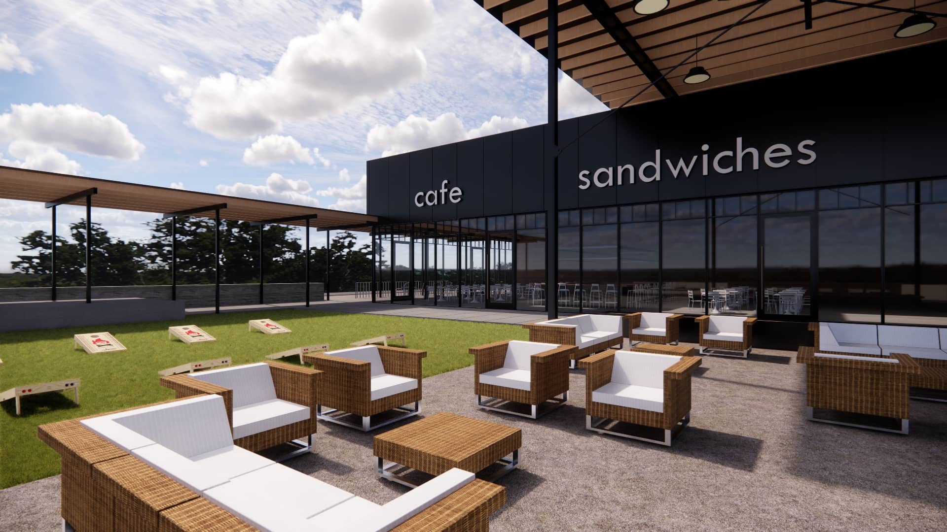 render de otra cafeteria autoservicio