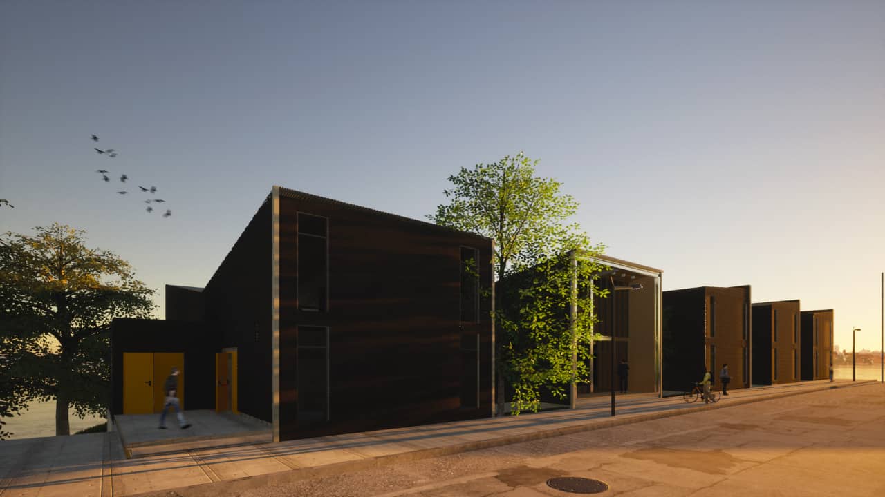 render de proyecto sobre la calle en san pedro